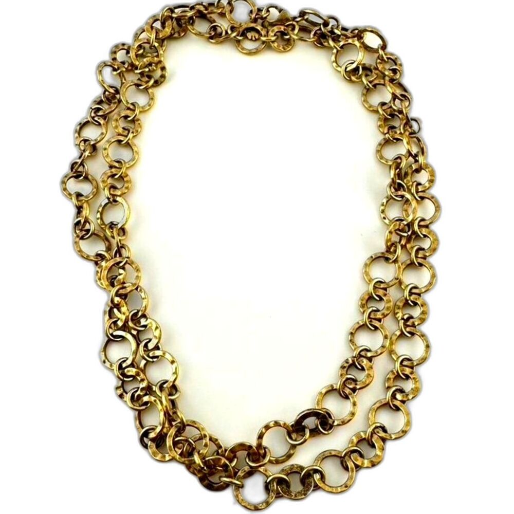 Lucky Brand Long Chain round circle Link Necklace - 38 inches